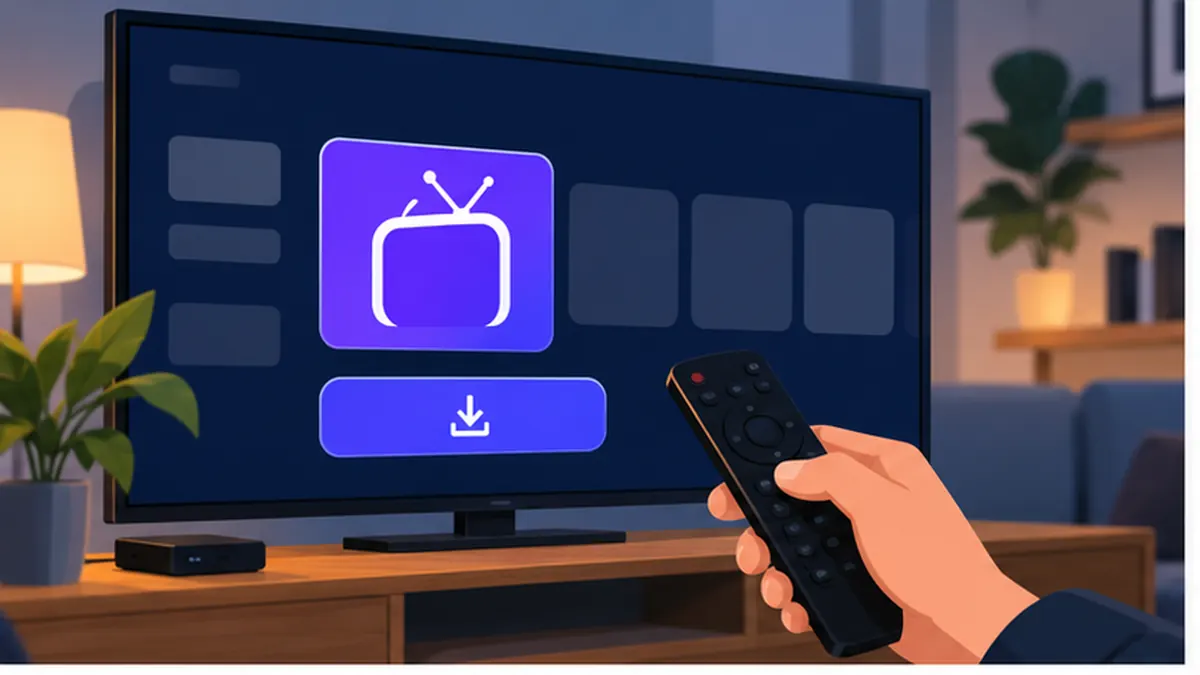 Installing an IPTV player app on a television using the remote control